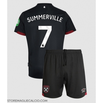 West Ham United Crysencio Summerville #7 Maglia Gara Trasferta Repliche 2024-25 Bambino Maniche Corte